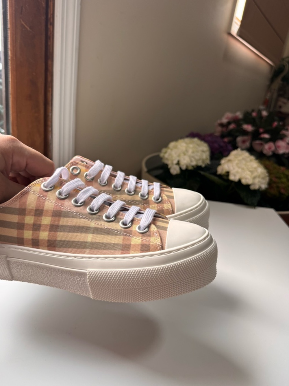 Burberry Check Platform Sneakers – Size EU 39.5 (Fits ~40) – Made in Italy - Picture 8 of 11